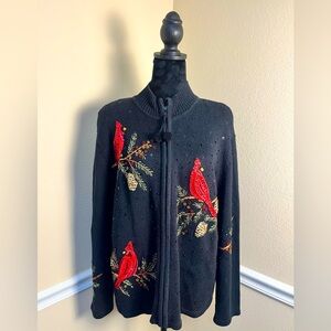 Vintage Cardigan Sweater Size L - ❤️Holiday Cardinal